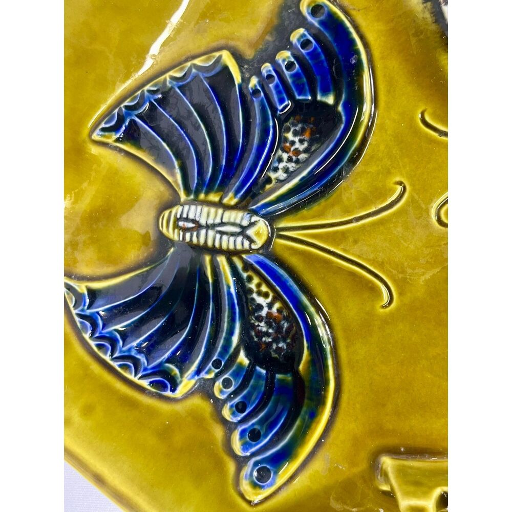 1960s MCM Butterfly USA Art Pottery Ashtray Platter Retro Mid Century Modern - Picture 6 of 8
